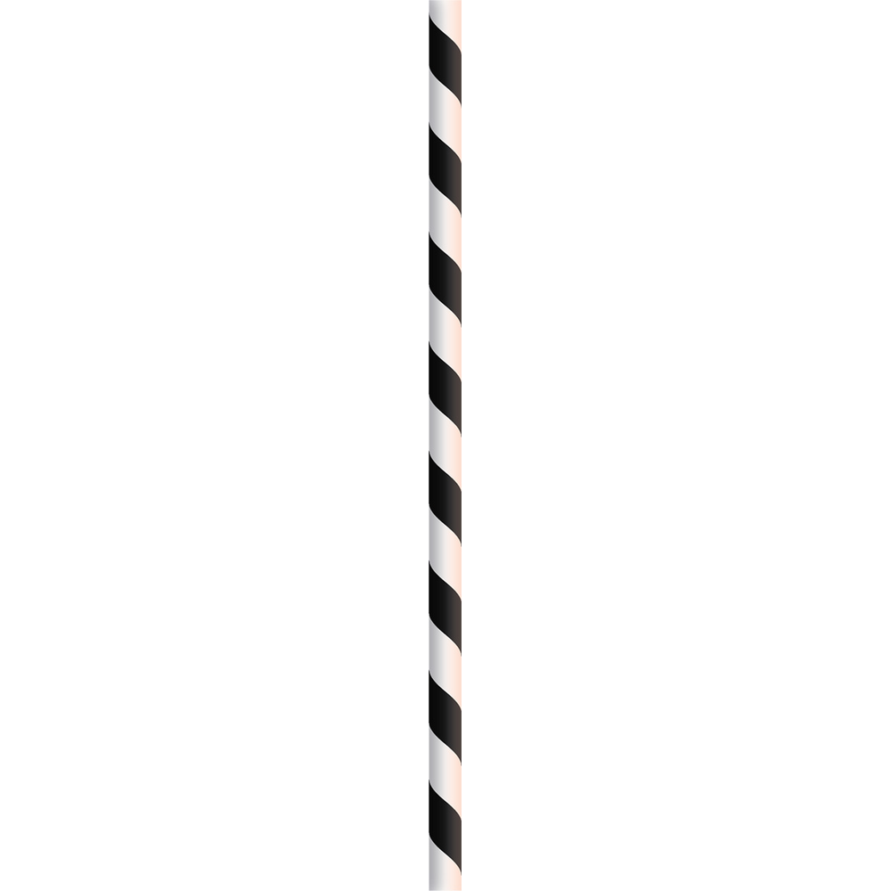 Mank Papiertrinkhalm Streifen schwarz-weiß Ø 6 mm / 200 mm