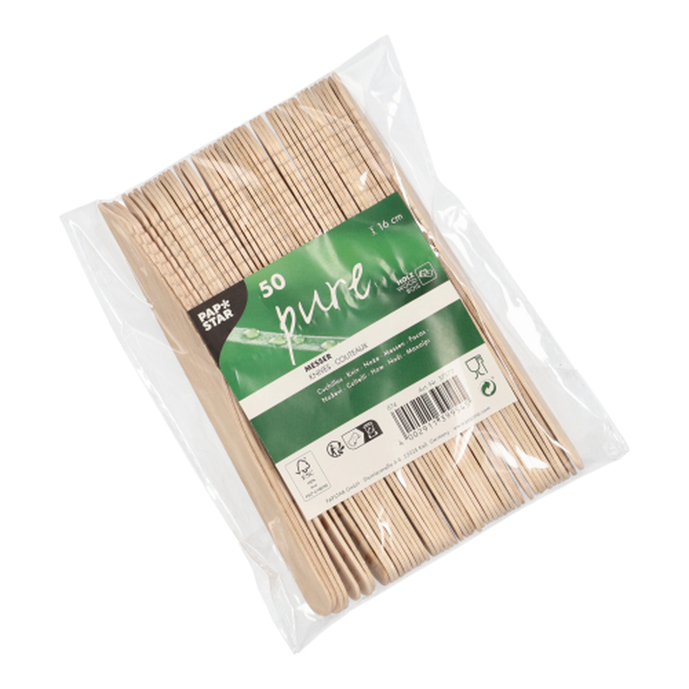 Papstar Messer Holz "pure" 16,5 cm