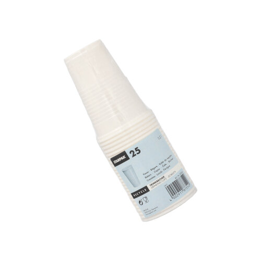 Papstar Trinkbecher, PP 0,2 l Ø 7,03 cm · 9,9 cm weiss