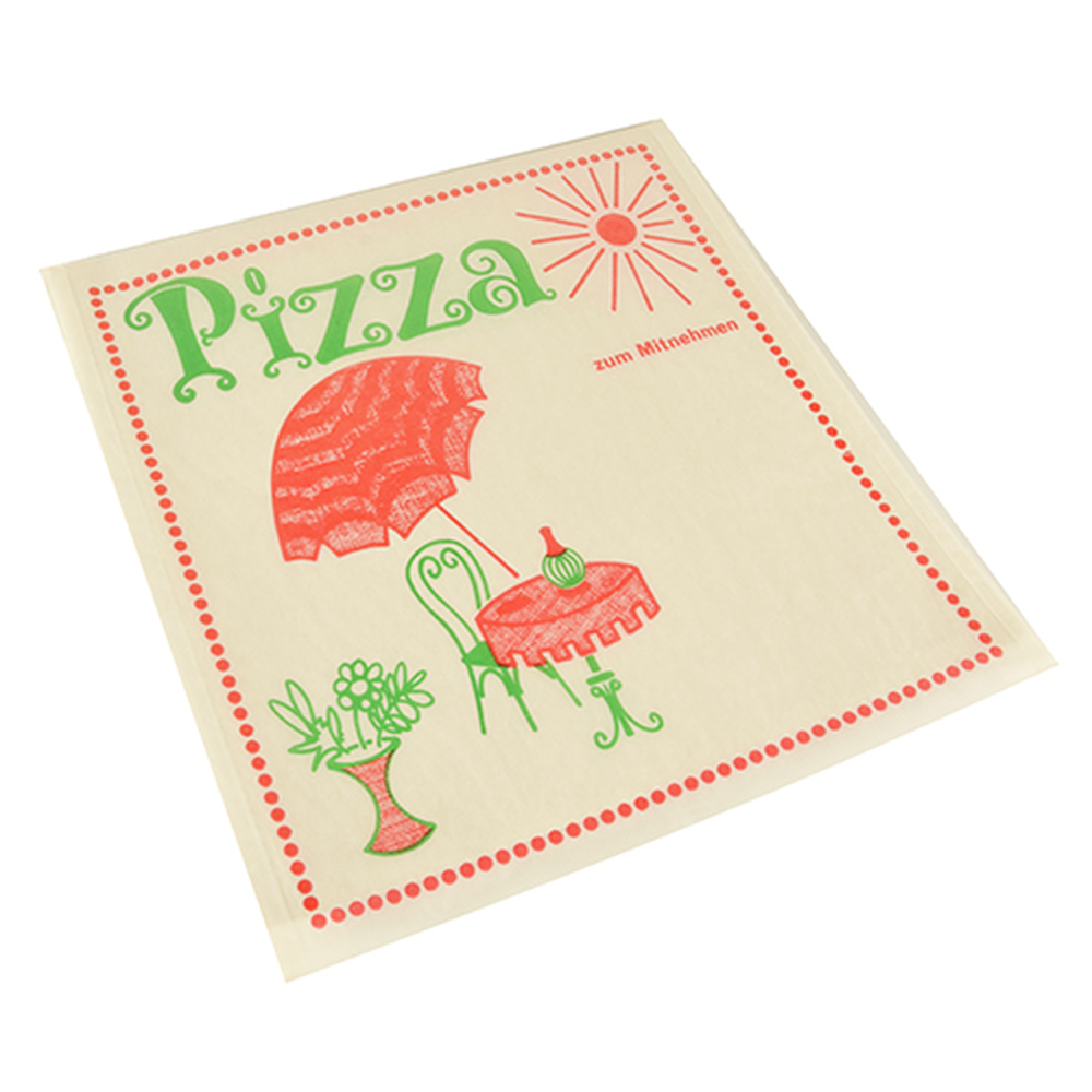Papstar Pizzataschen, Pergamin 30 cm x 30 cm "Cafeteria" fettdicht