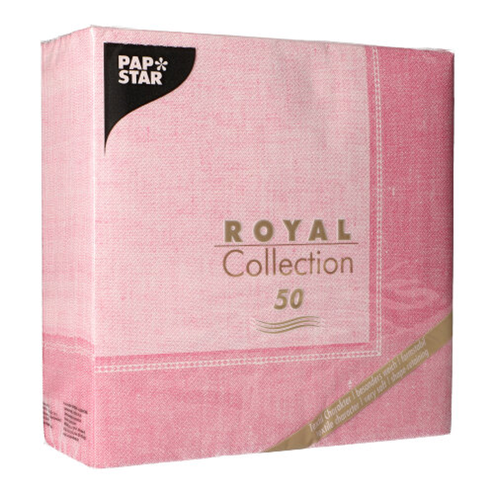 Papstar Servietten "ROYAL Collection" 1/4-Falz 40 cm x 40 cm rosa "Linum"