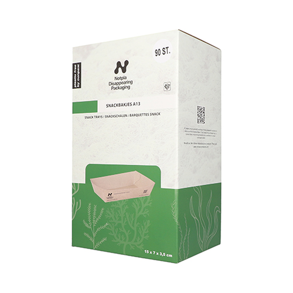 Papstar Snacktrays, Pappe "NOTPLA" 3,5 cm x 7 cm x 15 cm braun