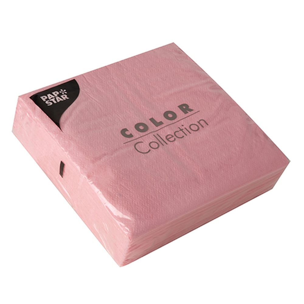 Papstar Servietten, 1-lagig 1/4-Falz 33 cm x 33 cm rosa