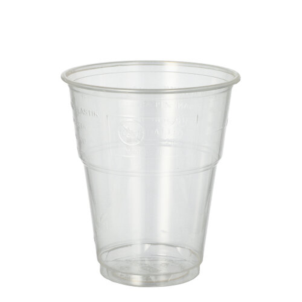 PAPSTAR Kaltgetränkebecher, PLA pure 0,3 l Ø 9,5 cm · 11 cm glasklar mit Sc