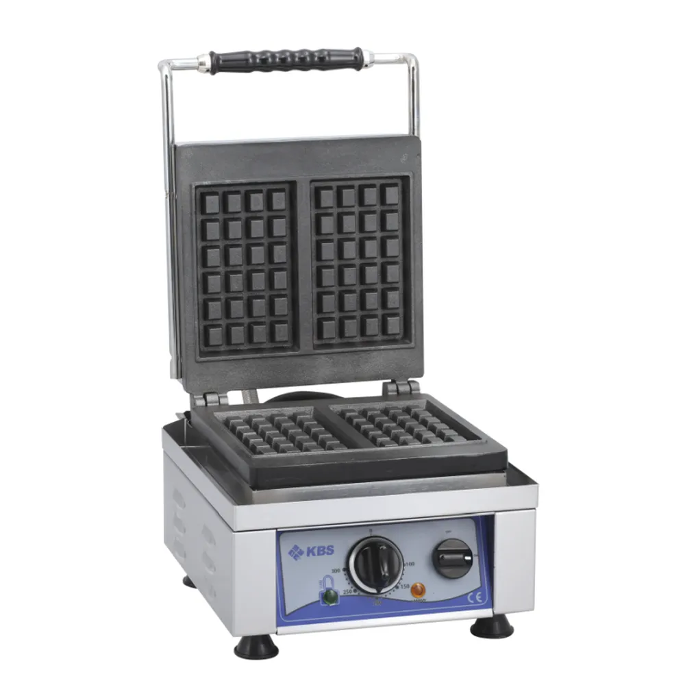 KBS Waffeleisen mit fester Backplatte für 2x Waffeln 8x16x1,5cm