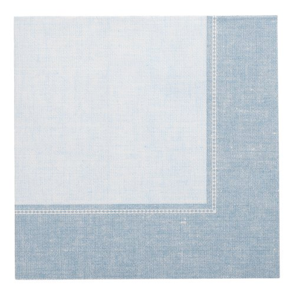 Papstar Servietten "ROYAL Collection" 1/4-Falz 40 cm x 40 cm arktikblau "Linum"