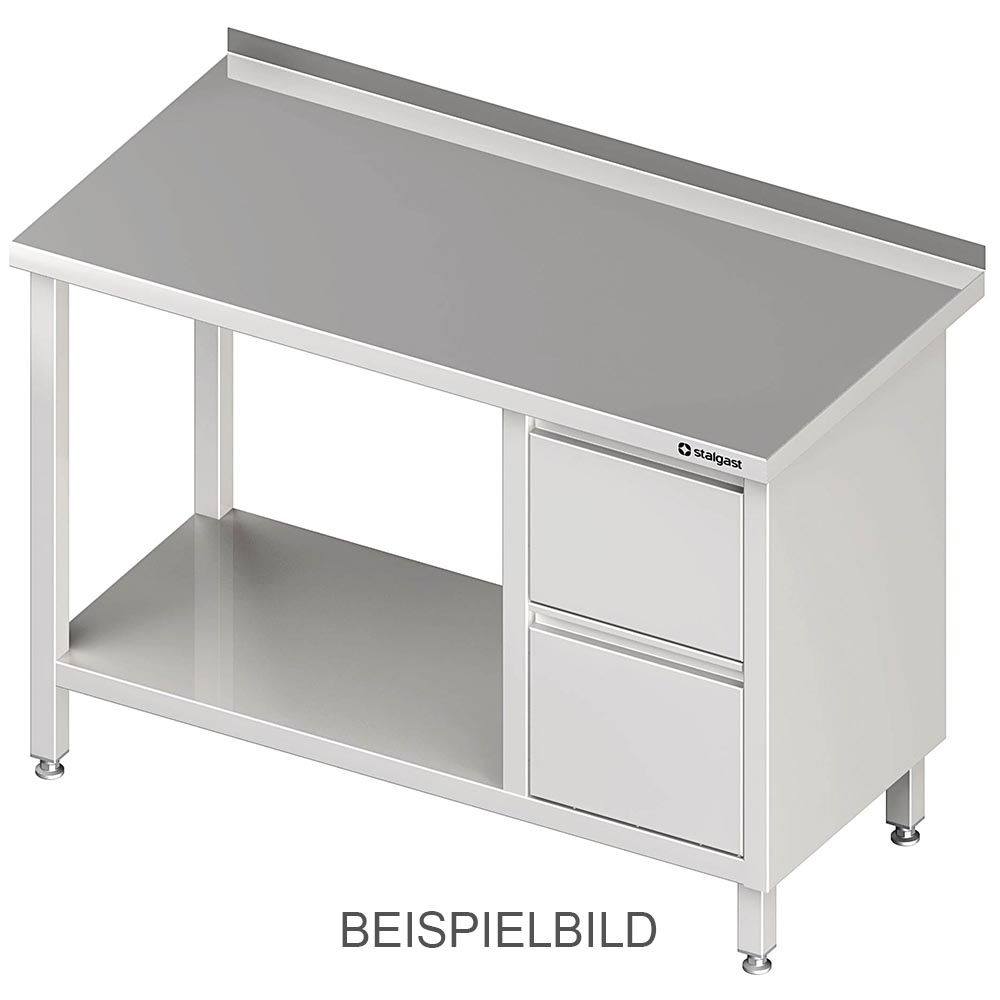 Stalgast Arbeitstisch mit Grundboden, 1400x700x850 mm, mit 2er Schubladenblock l