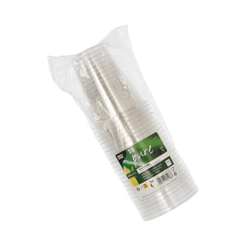PAPSTAR Kaltgetränkebecher, PLA pure 0,3 l Ø 9,5 cm · 11 cm glasklar mit Sc