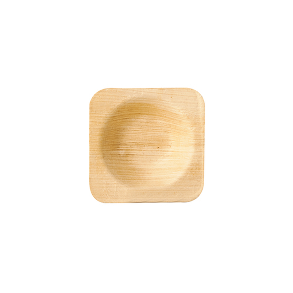 Papstar Schalen, Palmblatt "pure" eckig 6 cm x 6 cm x 1,3 cm