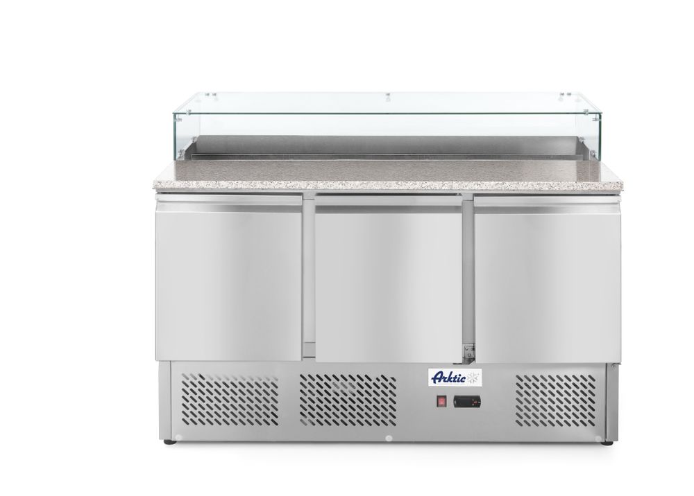 Hendi Pizzatisch, dreitürig 380L, Arktic, 230V/310W, 1378x702x(H)1155mm