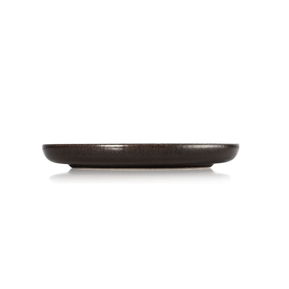 WAS Teller Set ROCKZZERO, flach, Ø 22 cm, Set á 6 Stück, metallic brown, Steinze