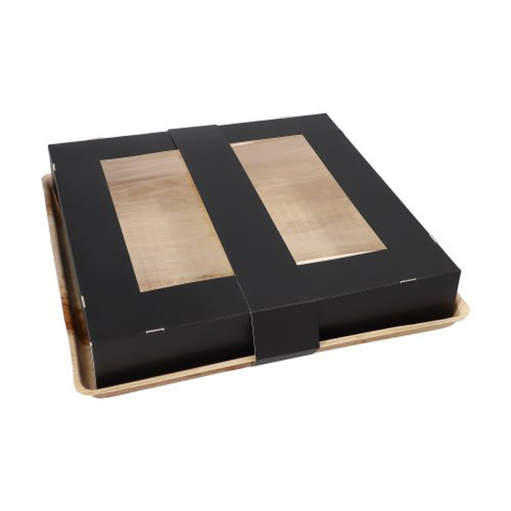 PAPSTAR Tabletts, Palmblatt eckig 5 cm x 29 cm x 29 cm mit separatem Deckel u