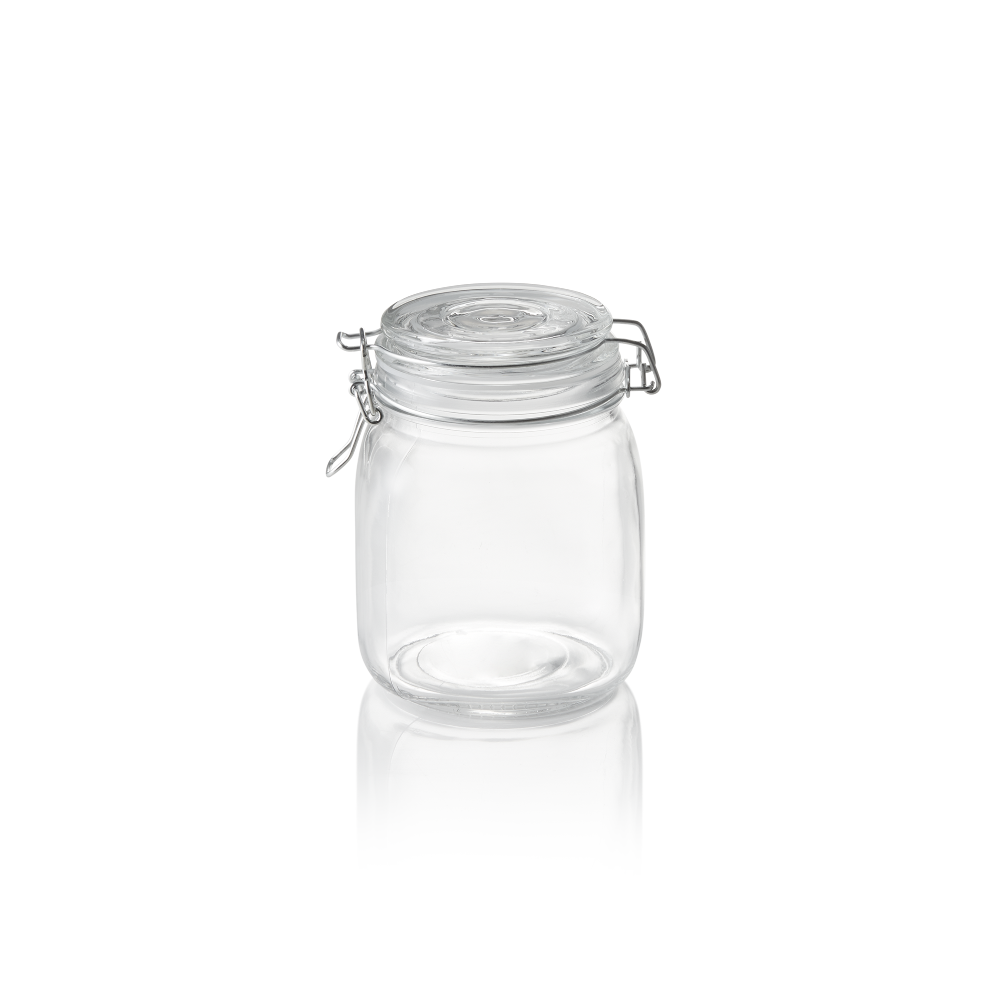 WAS Vorratsglas, 1 ltr., Ø 9 cm, Höhe 15 cm, Glas, Edelstahl, Silikon