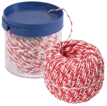Contacto Rollbratenfaden weiß/weiß/rot aus Polyester 150m, im Spender
