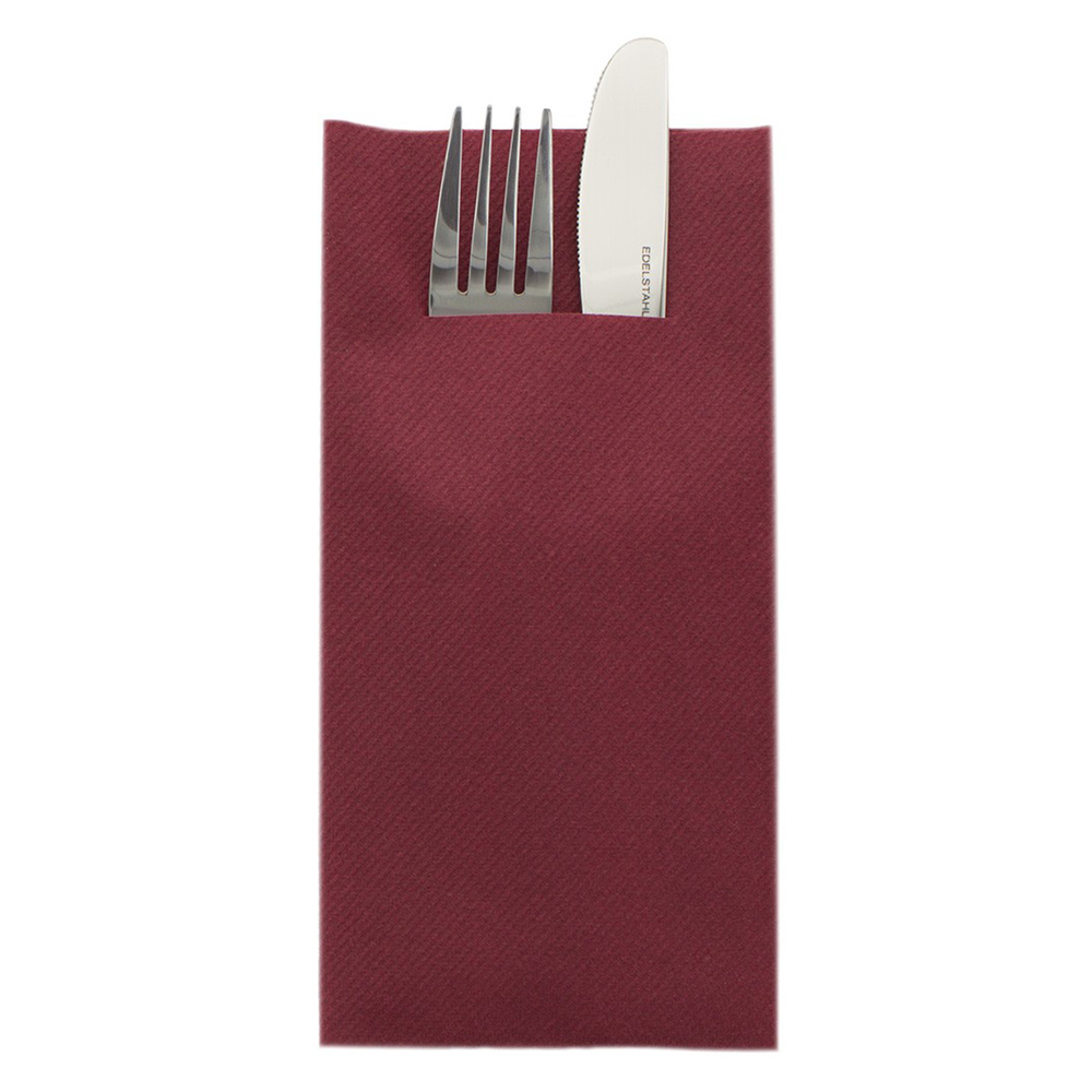 Mank Pocket-Napkins Basic bordeaux 40 x 40 cm 1/8 Falz