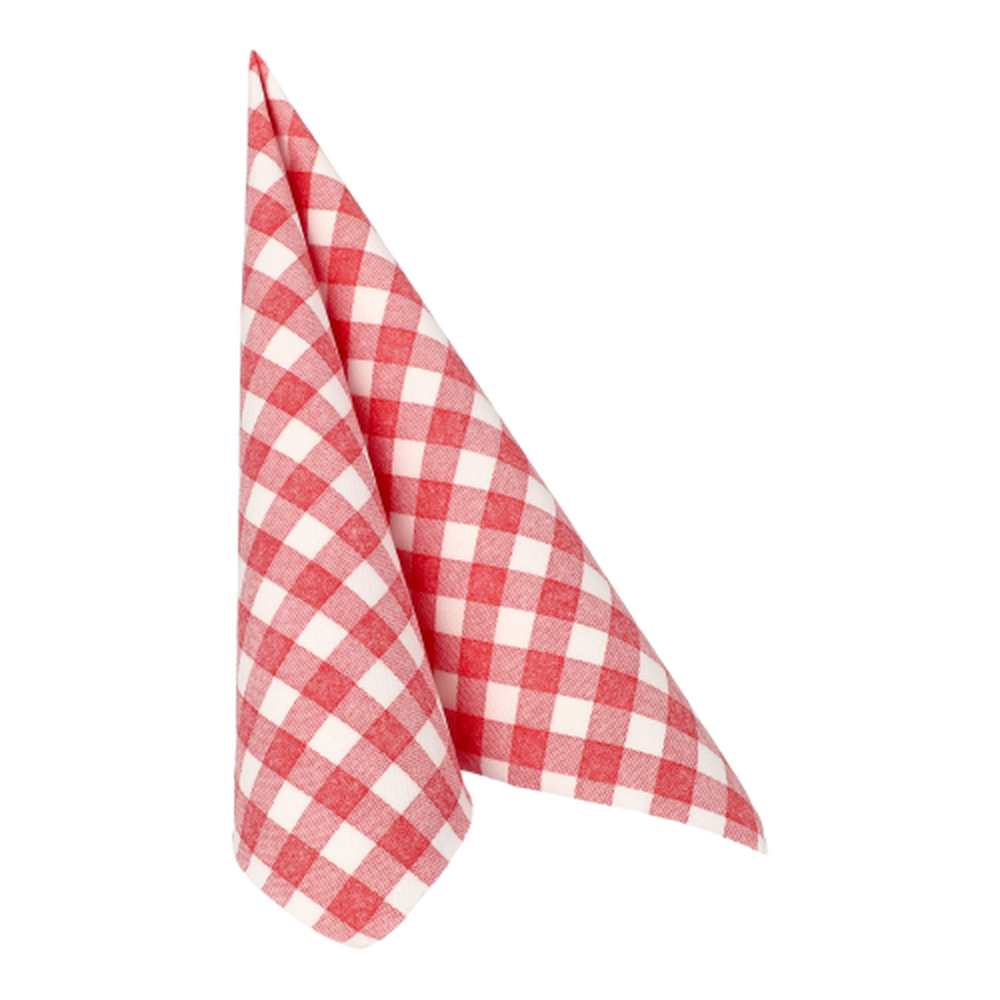 Papstar Servietten "ROYAL Collection" 1/4-Falz 40 cm x 40 cm rot "Vichy Karo"