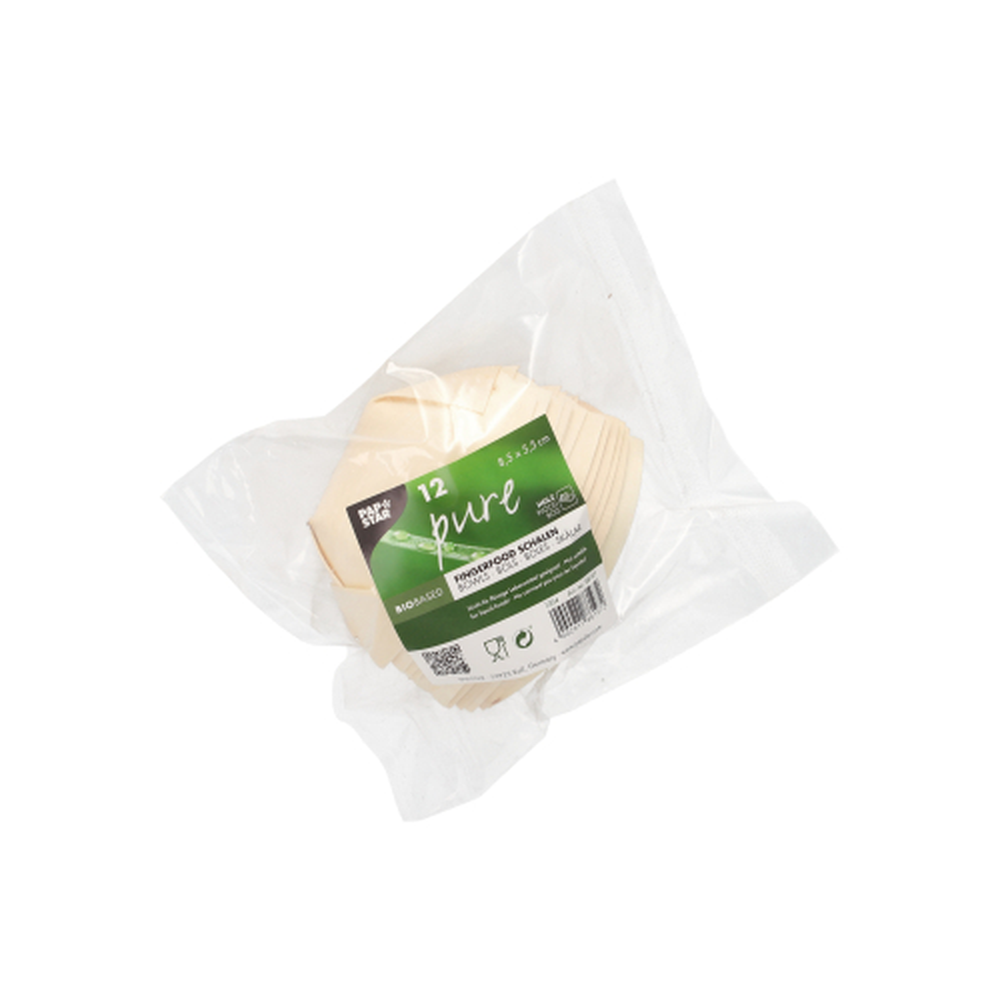 Papstar Fingerfood - Schalen, Holz "pure" 8,5 cm x 5,5 cm "Schiffchen"
