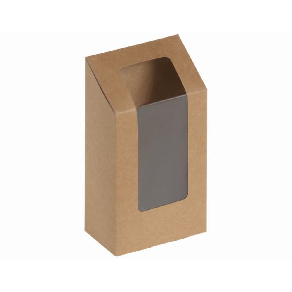 Pacovis Wrap Pack Kraft/PLA, gross , m.Sichtfenster 90x50x