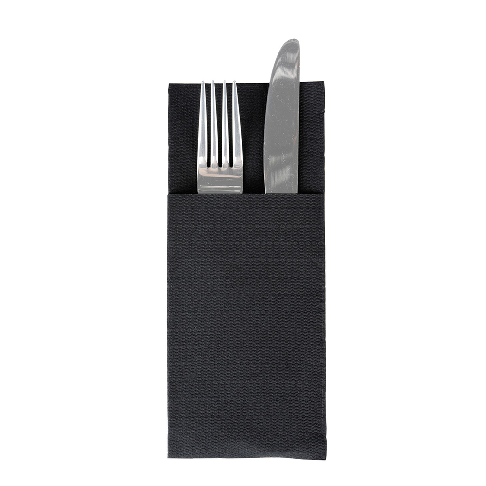 Mank Pocket-Fold-Napkins Basic schwarz 40 x 33 cm 1/8 Falz