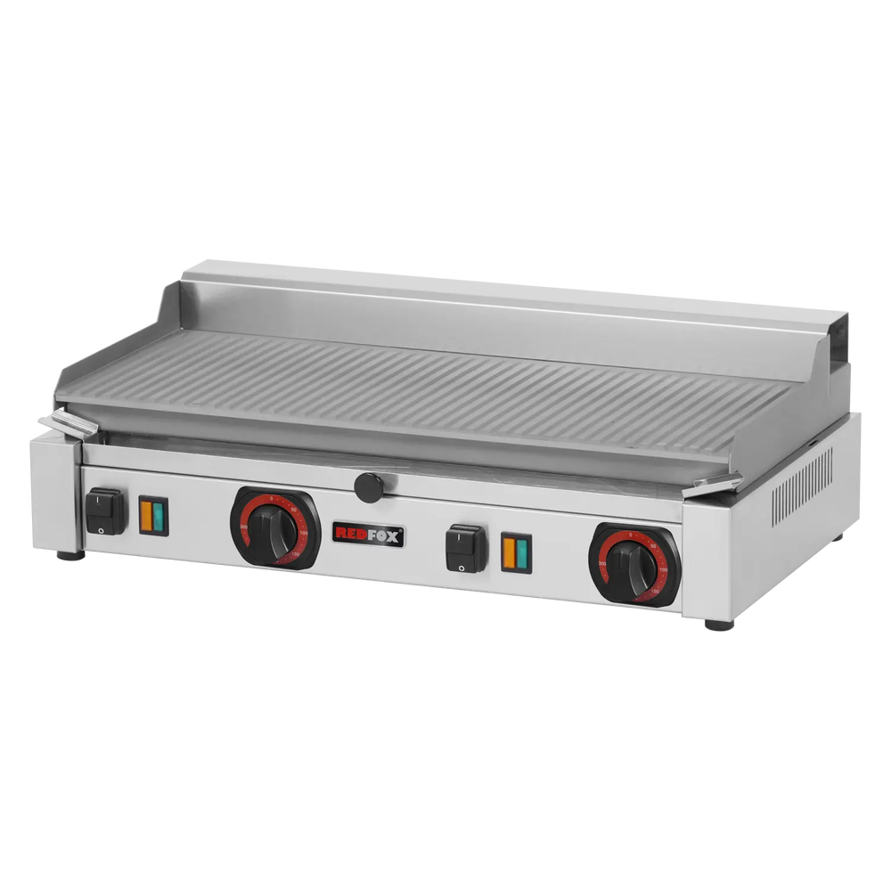 RM Gastro Grillplatte elektrisch geriffelt Tisch 230 V / REDFOX - PD 2020 RB