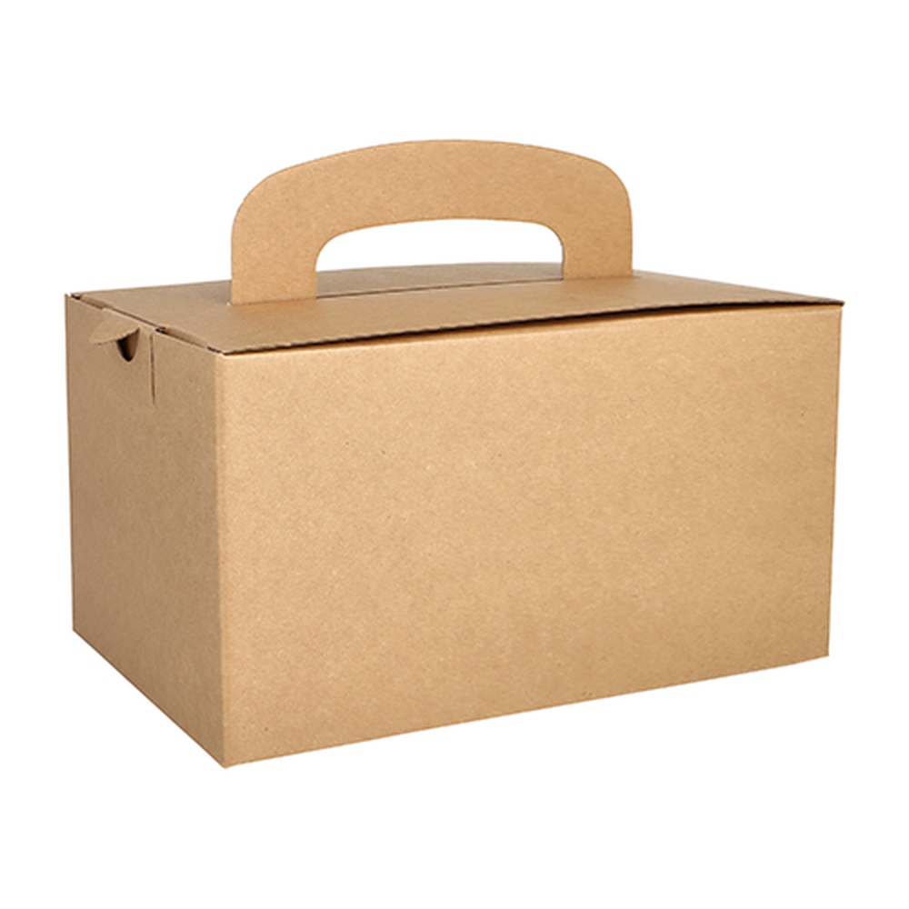 PAPSTAR Lunch-Boxen, Pappe pure eckig 12,5 cm x 15,5 cm x 22,5 cm braun mit