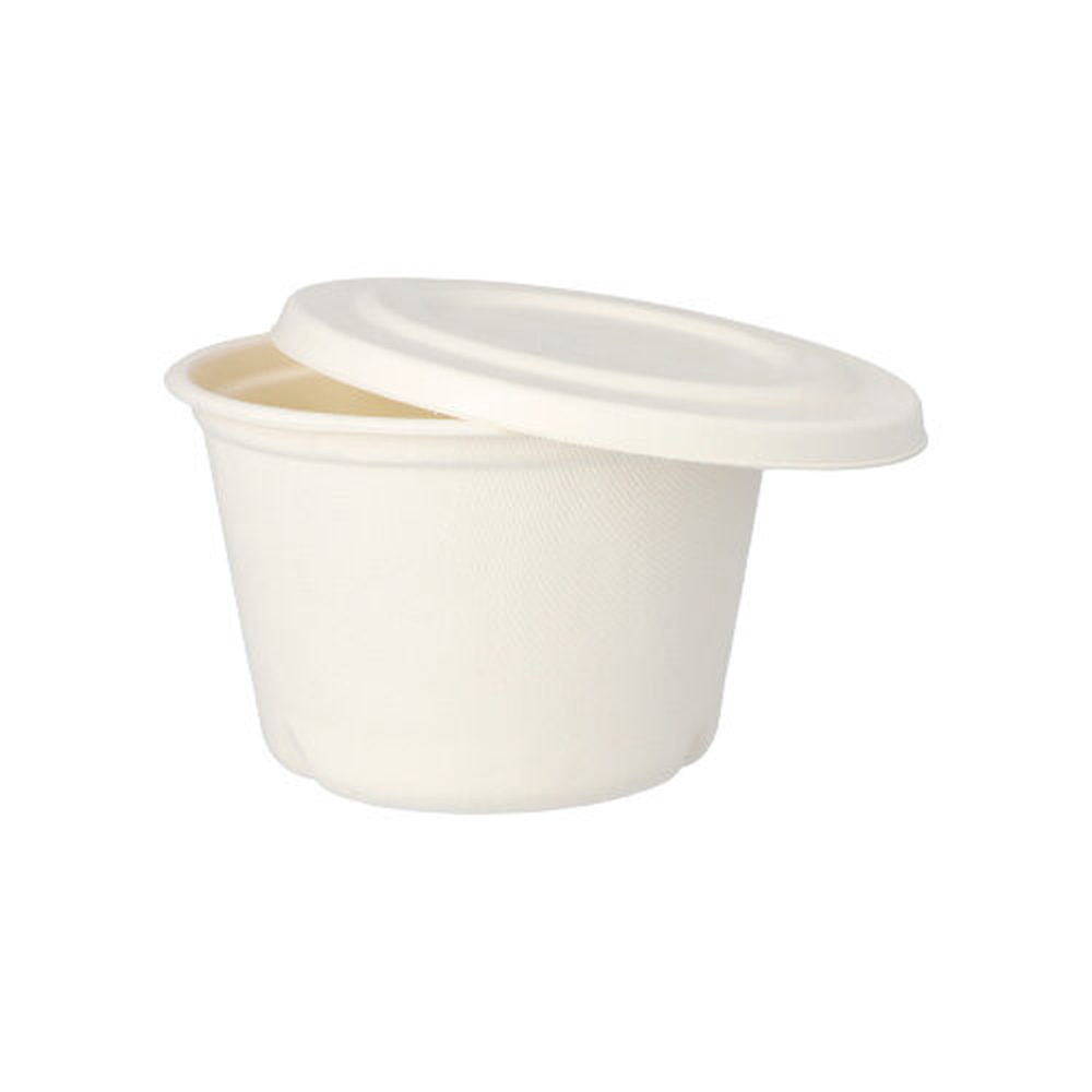 Papstar Suppenbecher, Zuckerrohr "pure" 600 ml Ø 14 cm · 9 cm weiss