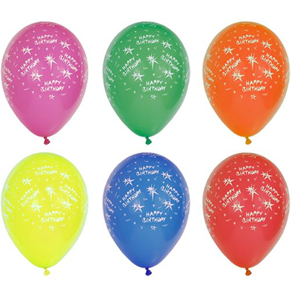 Papstar Luftballons Ø 29 cm farbig sortiert "Happy Birthday"