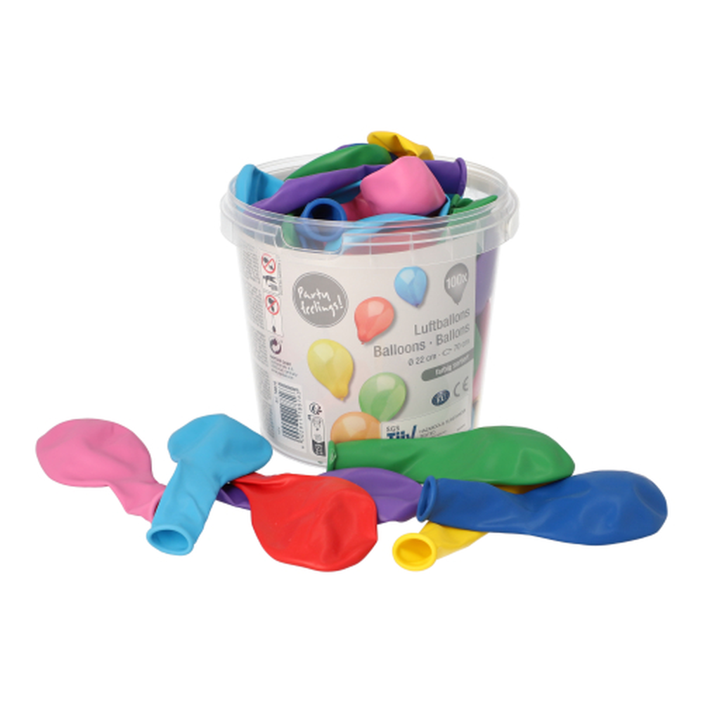 Papstar Luftballons Ø 22 cm farbig sortiert in Dose
