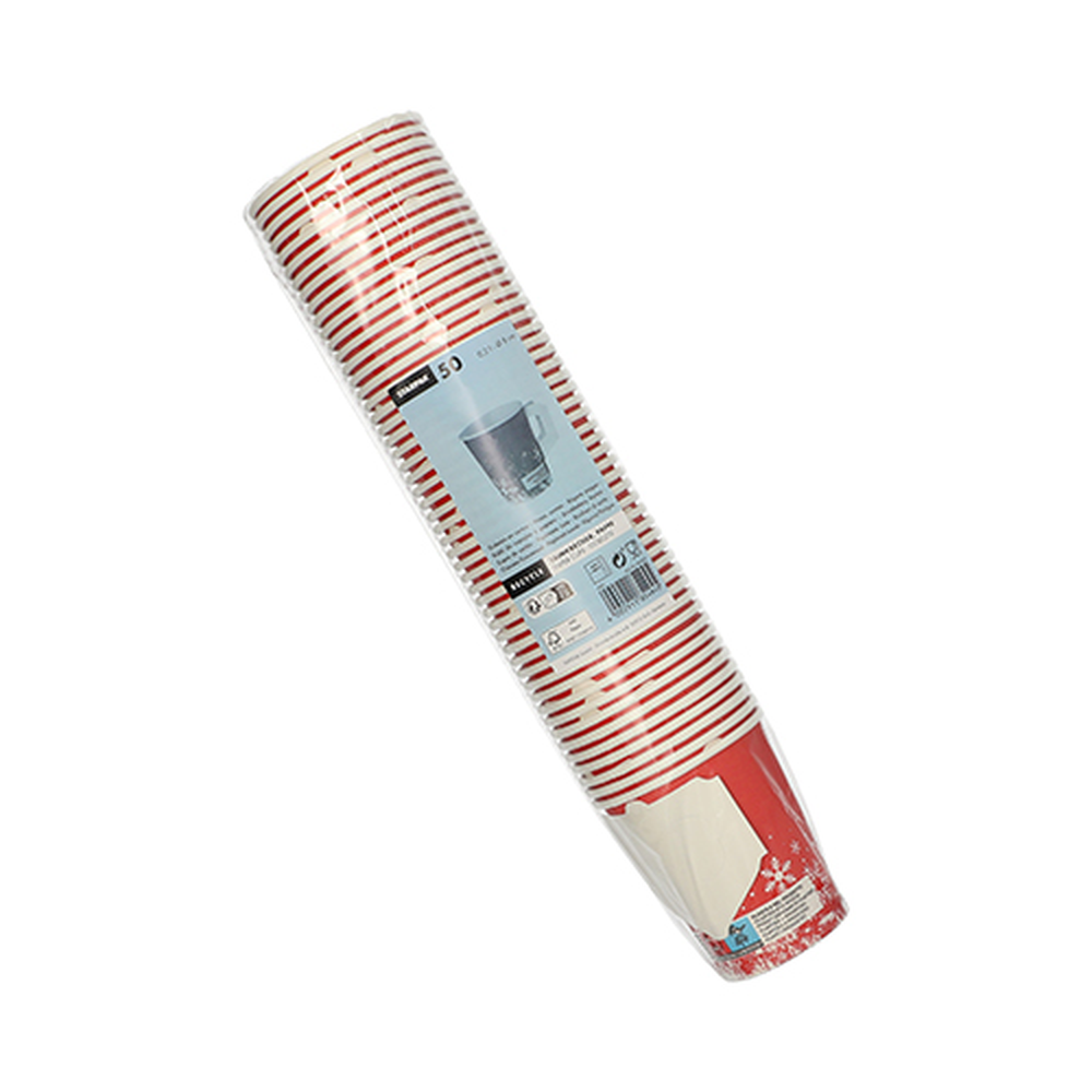 Papstar Trinkbecher mit Henkel, Pappe 0,2 l Ø 8 cm · 9,3 cm "Winter Time"