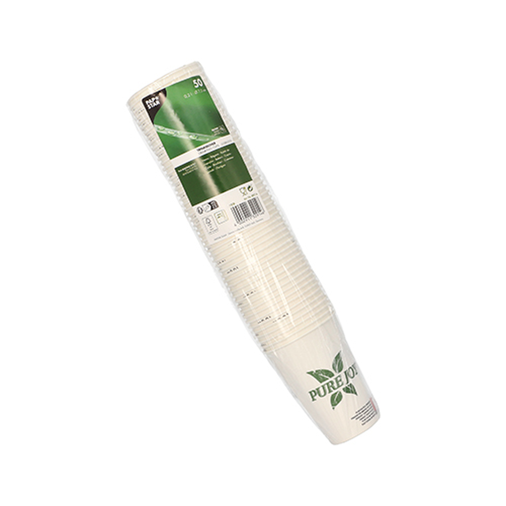 Papstar Trinkbecher, Pappe 0,2 l Ø 7,3 cm · 9,9 cm weiss "Pure Joy"
