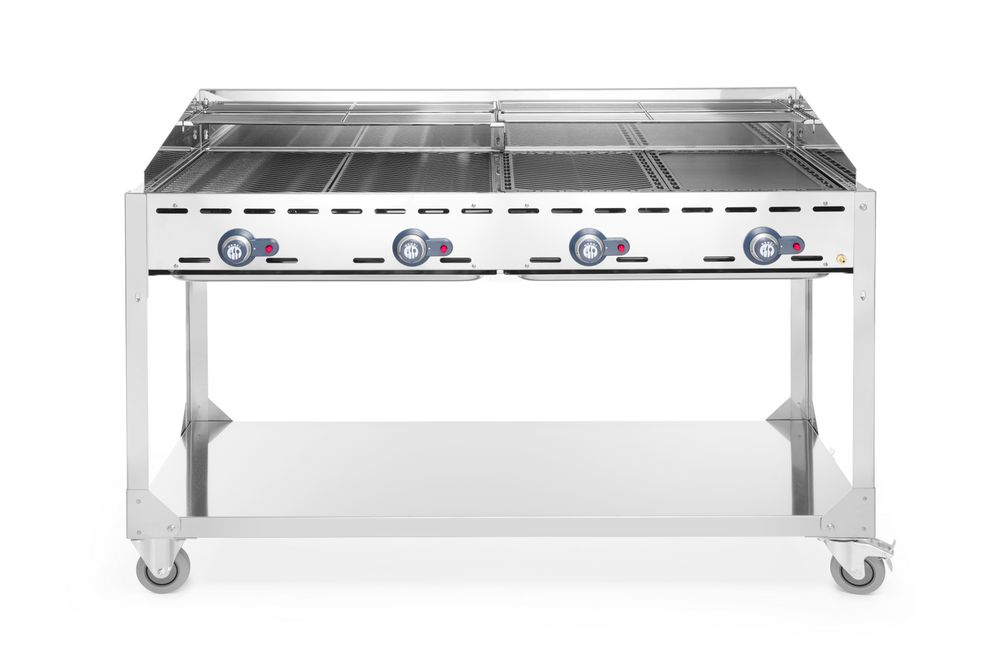 Hendi Grillsystem Green Fire 4 Brenner, HENDI, Profi Line, mit Rollengestell, Gr