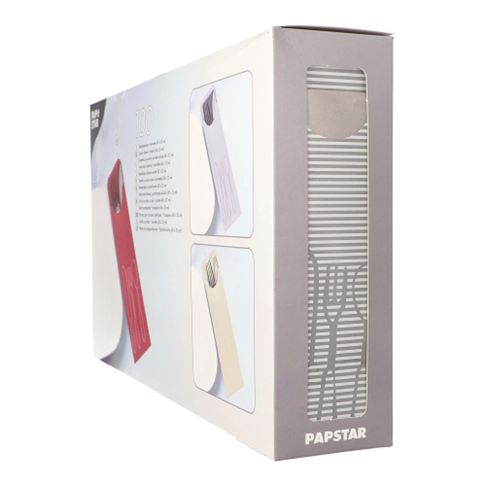 Papstar Bestecktaschen 23,5 cm x 7,3 cm grau inkl. farbiger Serviette