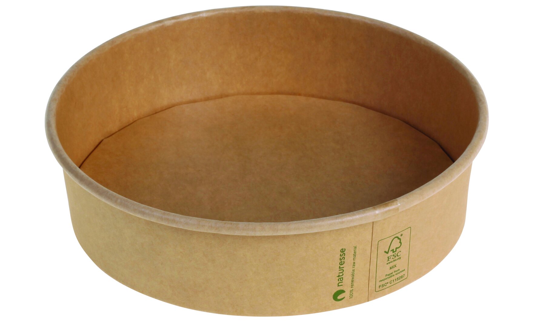 Pacovis Salatschalen Kraft/PLA, 900ml, Ø185x49mm, naturesse