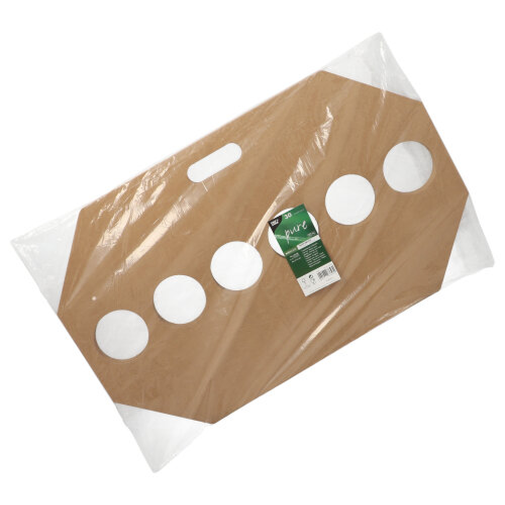 PAPSTAR Tragetabletts, Pappe pure 12 cm x 9,5 cm x 62 cm braun für 6 Trinkb