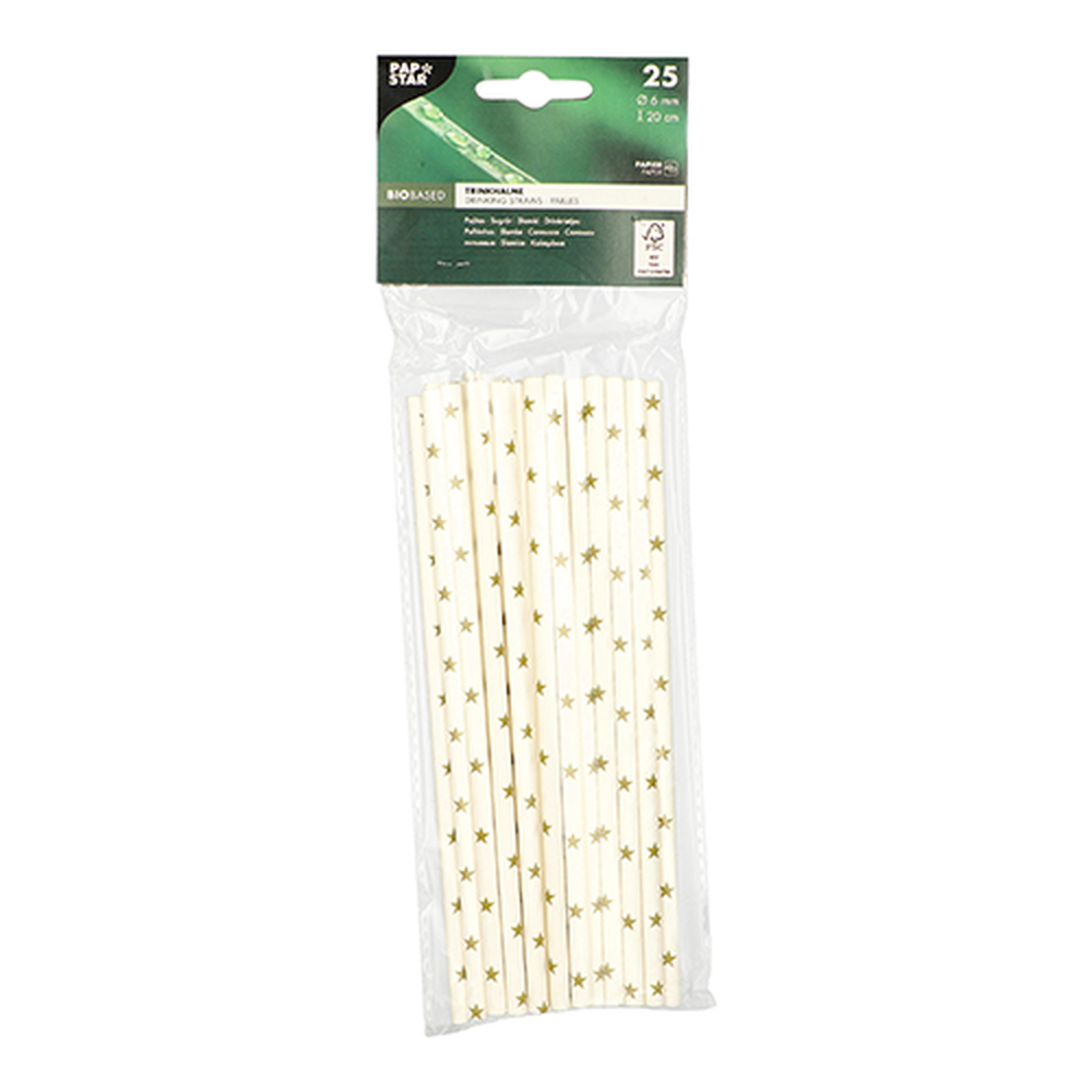 Papstar Trinkhalme, Papier Ø 6 mm · 20 cm "Stars"