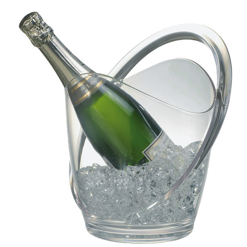 APS Wein- / Sektkühler 23 x 22 cm, H: 27,5 cm , MS, glasklar, 3 Liter