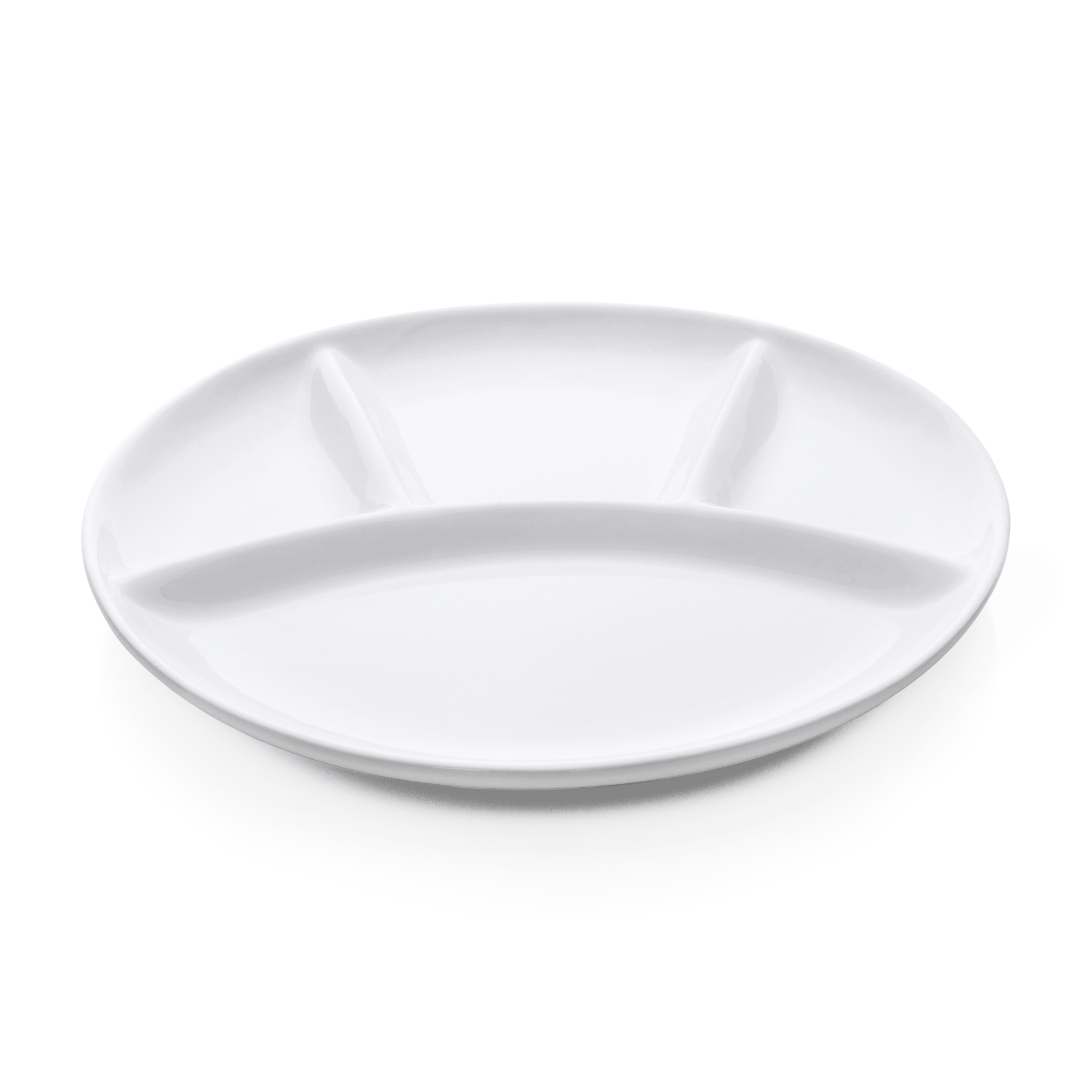WAS Fondueteller Set, 4-fach Unterteilung, Ø 25 cm, Set á 6 Stück, Porzellan