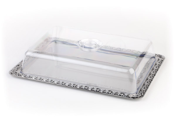 APS Tablett mit Haube 42 x 31 cm , 18/0 Edelstahl