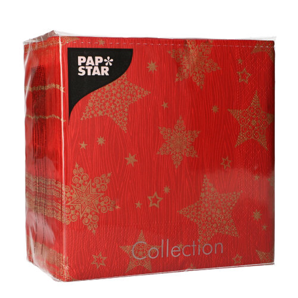 Papstar Servietten, 3-lagig 1/4-Falz 33 cm x 33 cm "Christmas Shine"