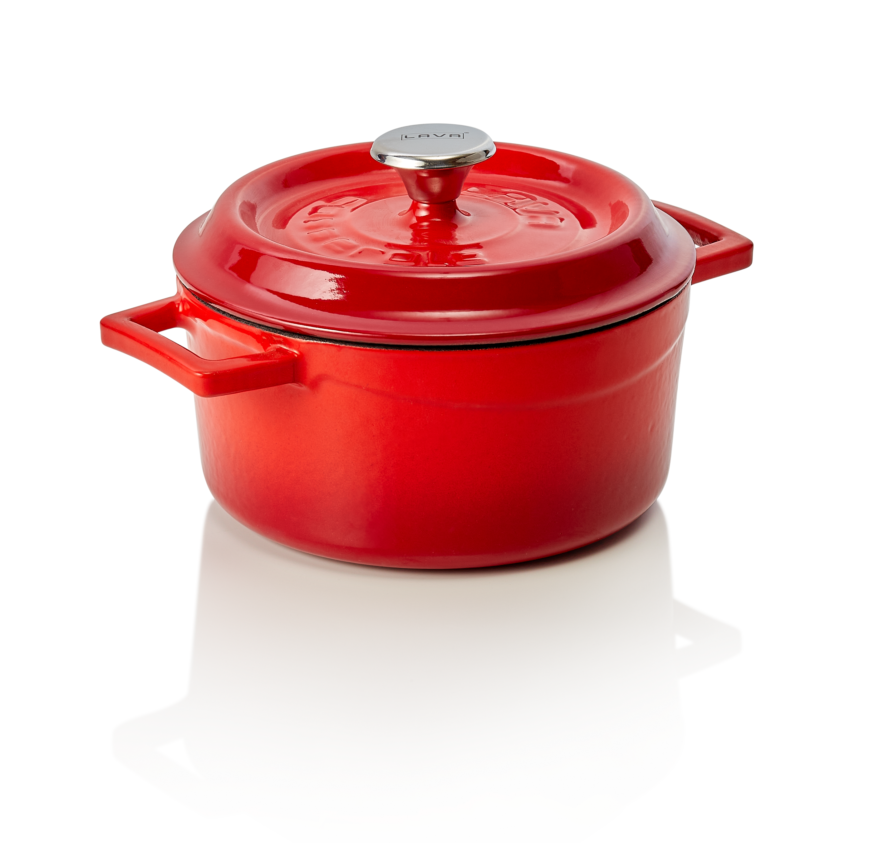 WAS Cocotte Ø oben 16,5 cm Höhe 8,2 cm rot Gusseisen