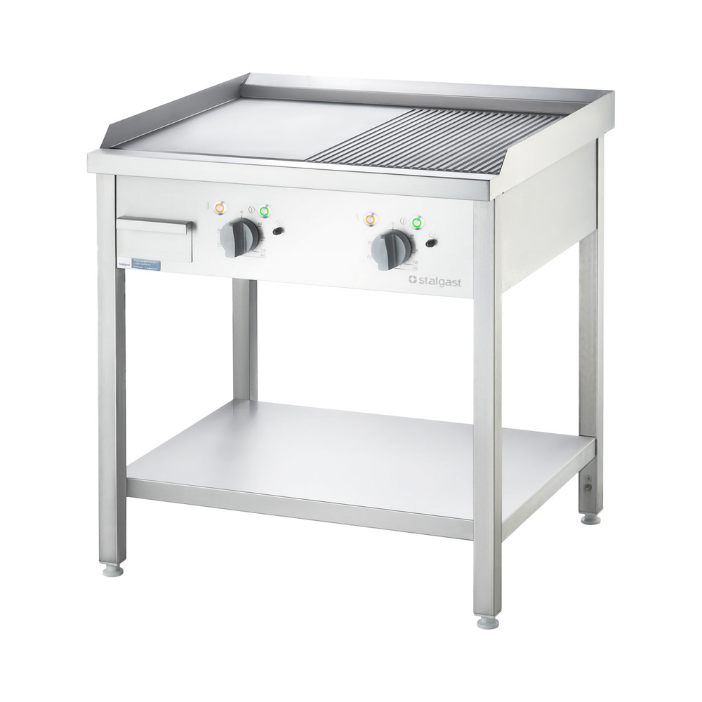 Stalgast Elektro-Griddleplatte als Standgerät - ½ glatt / ½ gerillt, Unterbau of