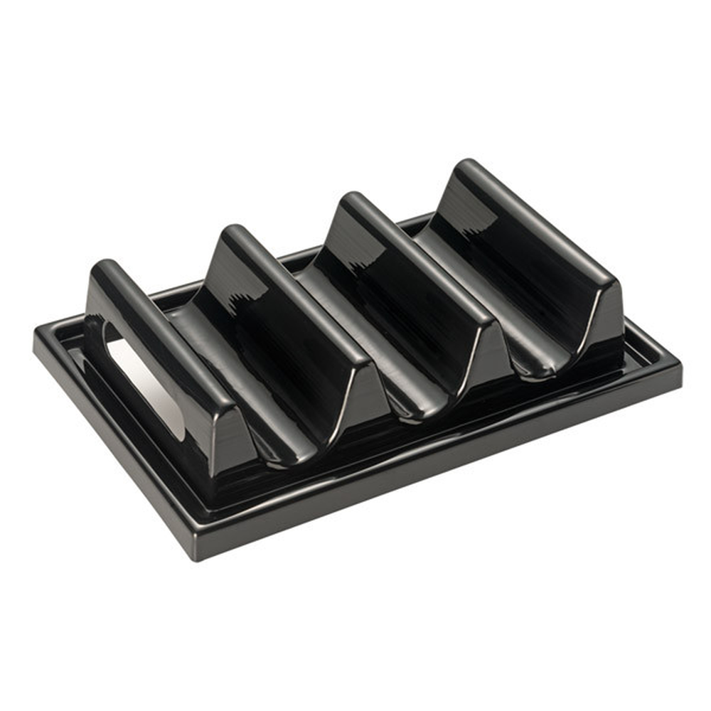 APS Snackpresenter - 3 Mulden 29 x 19 cm, H: 6,5 cm , Polystyrol, schwarz