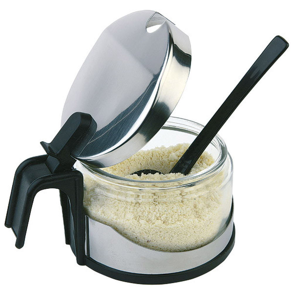 APS Parmesan-Menage -Economic- Ø 10,5 cm, H: 7 cm , Edelstahl, ABS