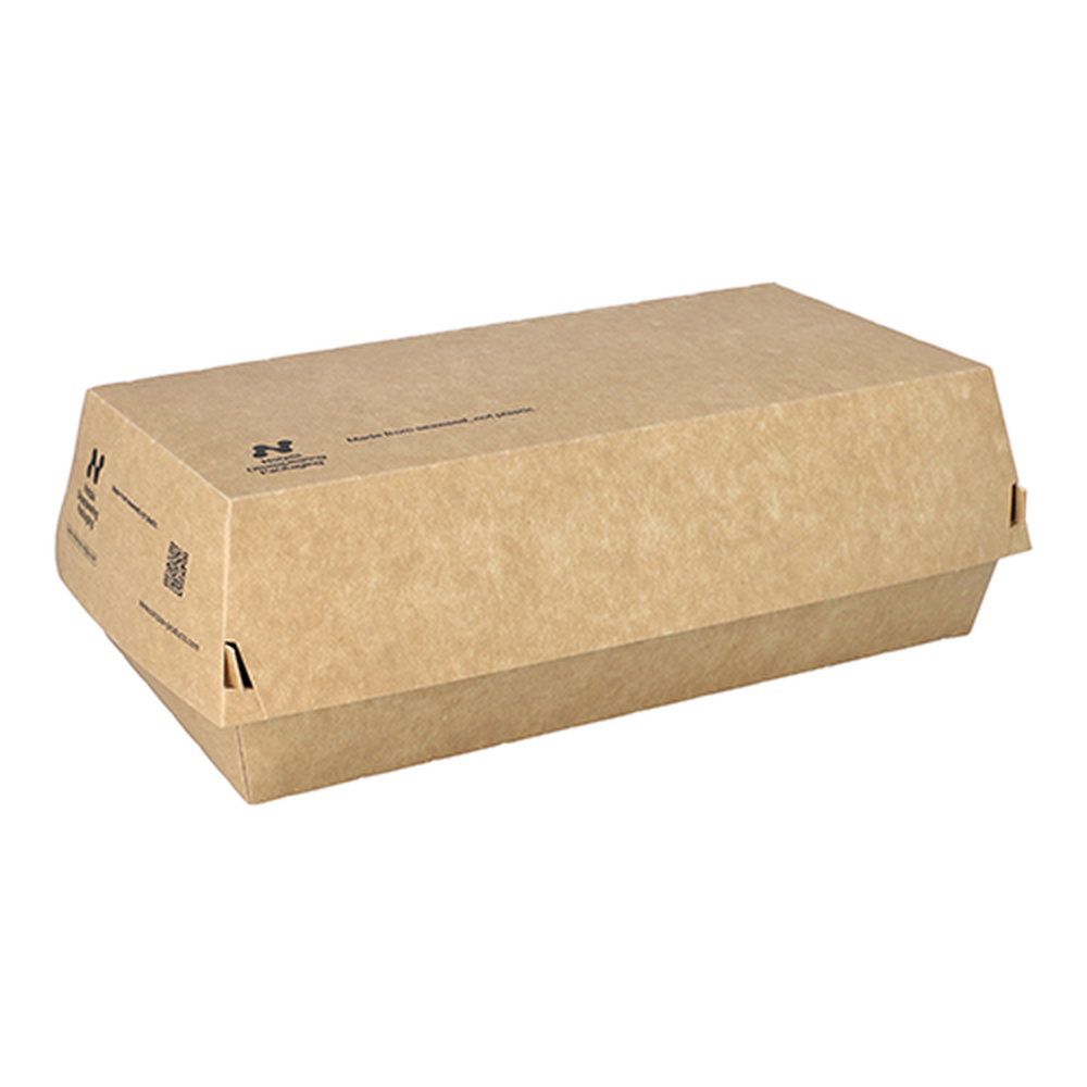 Papstar Baguetteboxen, Pappe "NOTPLA" 7,5 cm x 10,7 cm x 22 cm braun