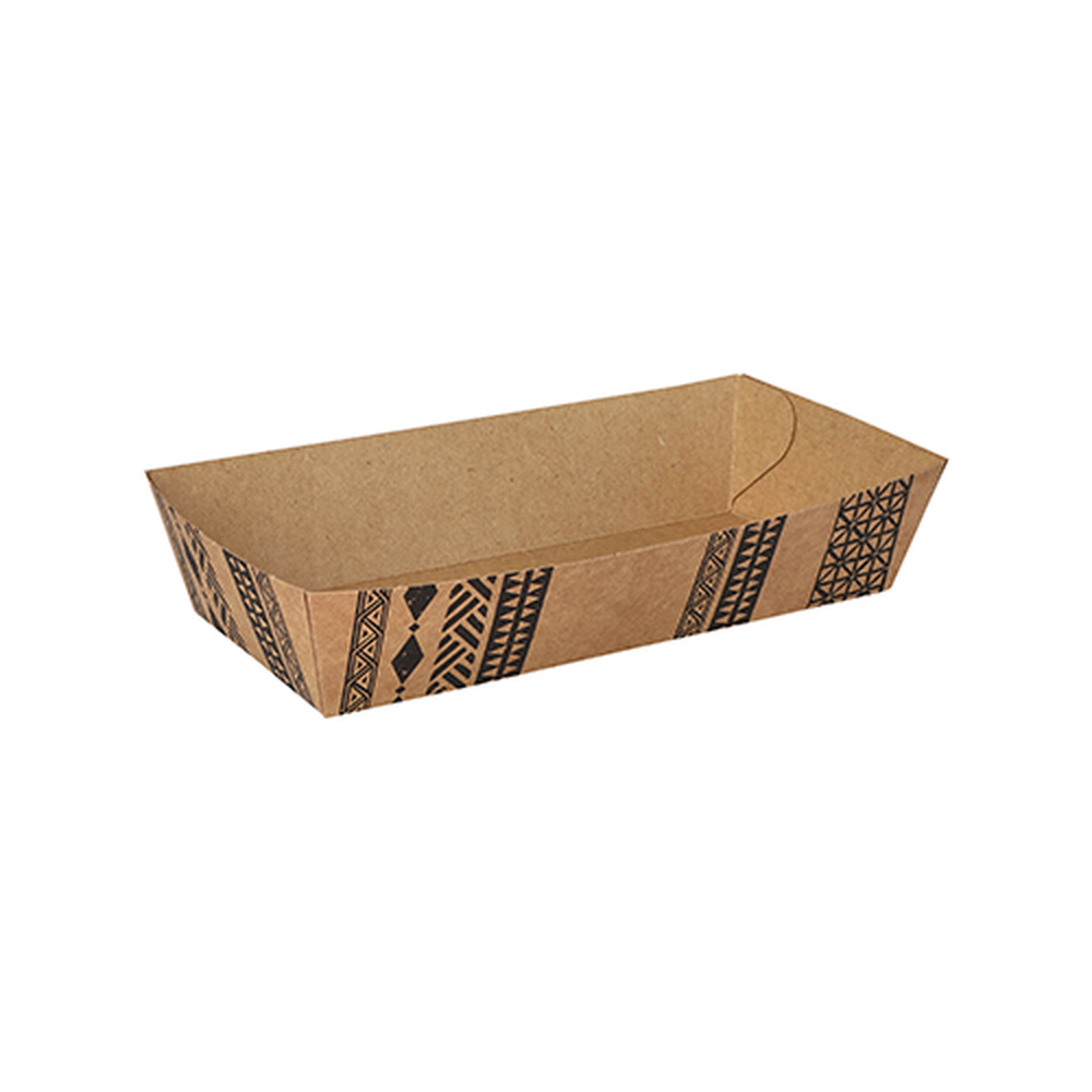 Papstar Snacktrays, Pappe 3,5 cm x 7 cm x 15 cm braun "Maori" extra groß