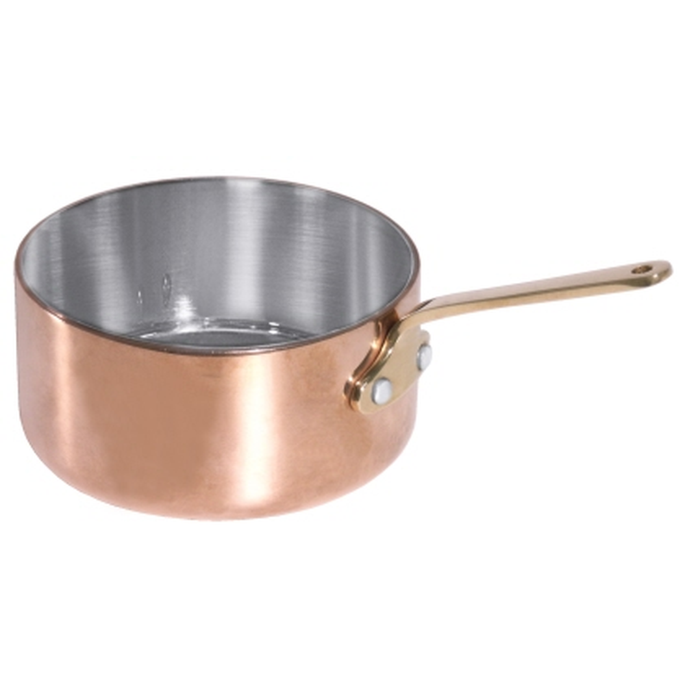Contacto Stielkasserolle 9 cm flach aus Kupfer/Edelstahl
