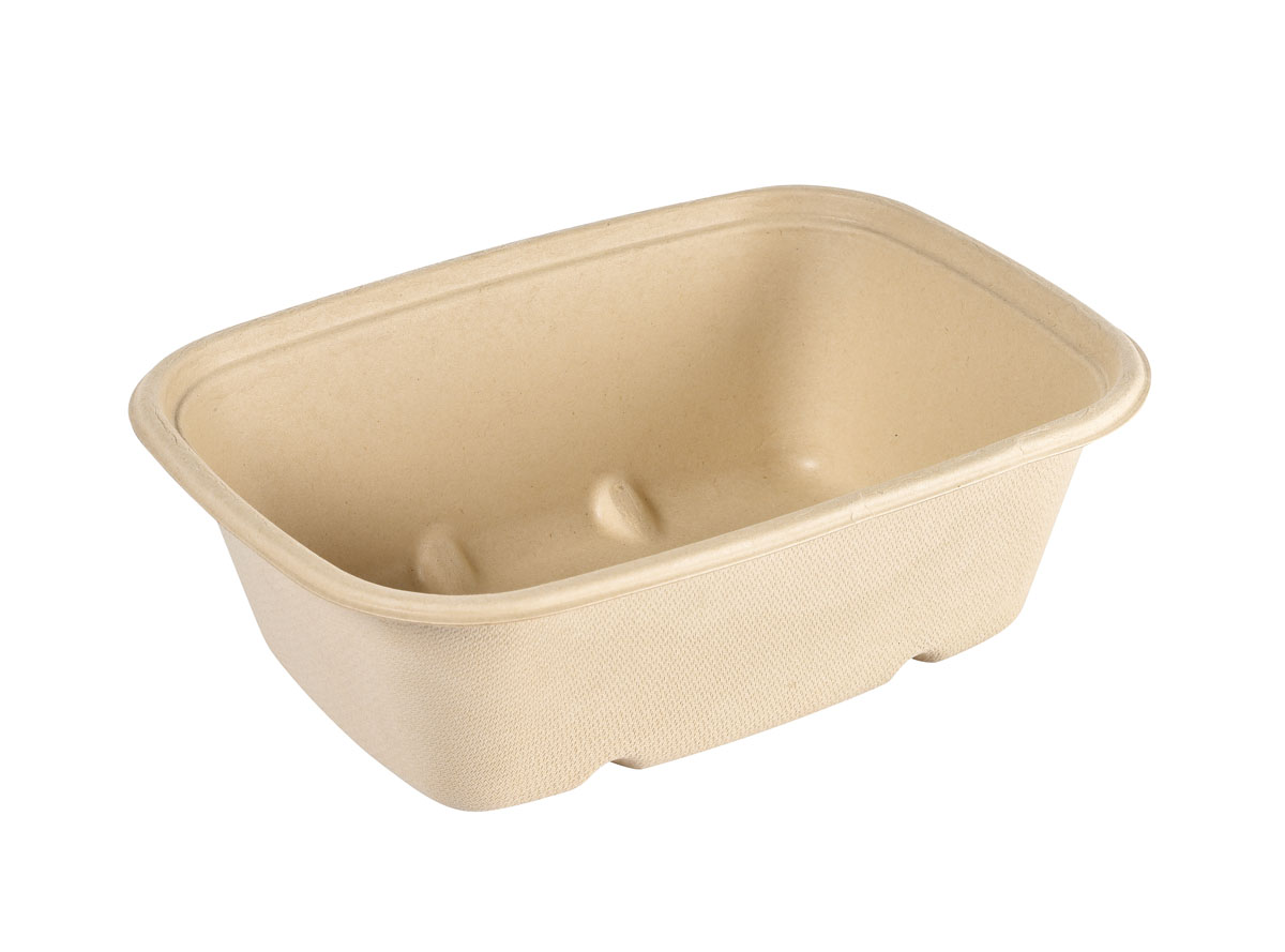 Duni Baggasse Bowl CUBE RECTANGULAR 1200ml 214 x 159 x 70 mm