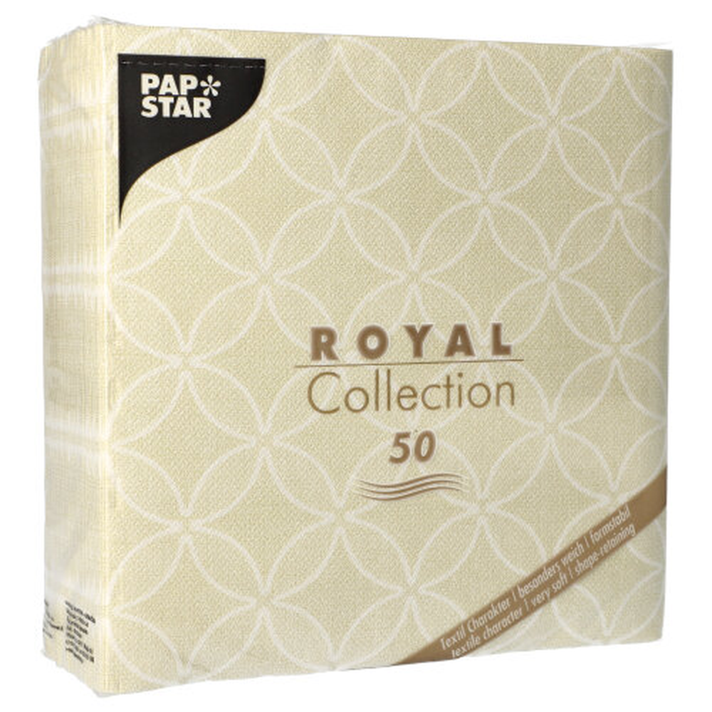 PAPSTAR Servietten ROYAL Collection 1/4-Falz 40 cm x 40 cm champagner Cir