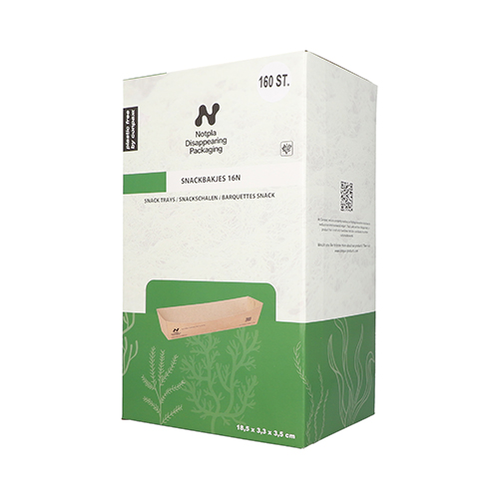 Papstar Snacktrays, Pappe "NOTPLA" 3,5 cm x 3,3 cm x 18,5 cm braun