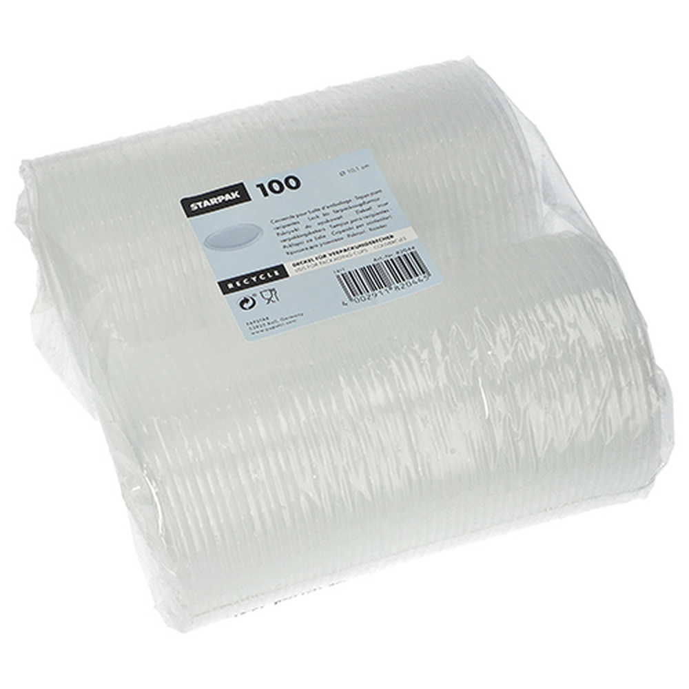 Papstar Deckel für Verpackungsbecher, PP rund Ø 10,1 cm · 0,8 cm transparent